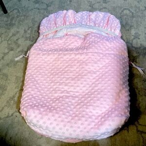 Pink car seat cover for baby